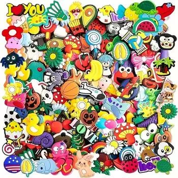 Лот из 100 шт. Популярные подвески для обуви из ПВХ для украшения обуви 100pcs