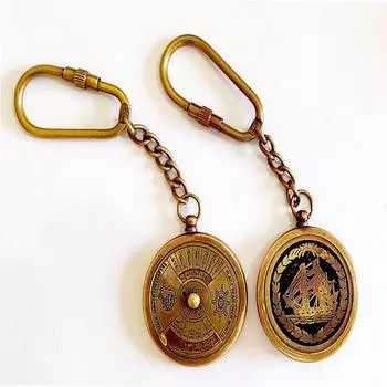 Лот из 25 штук 50-летнего календаря из старинной морской латуни, коллекционных брелоков и морских подарков.