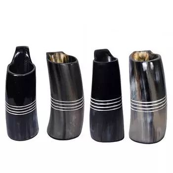 Лот из 4 кружков ручной работы с рогом викингов, кружка с рогом «Игра престолов», кольца из настоящего бычьего рога, резная кружка