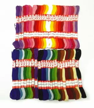 Лот из 50 шт. хлопчатобумажной нити индийского стежка для шитья мотков вышивки разноцветный