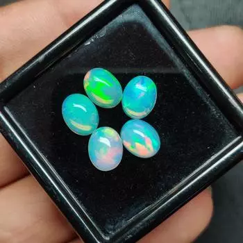 Лот из 5 камней, опал овальной формы 6x4 мм, кабошон, россыпью, лечебный камень, лот из драгоценных камней. Oval 6x4 MM 5 Pcs