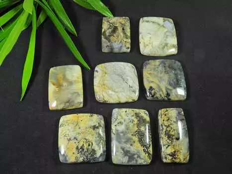 Лот из 8 драгоценных камней AAA тигровый дендритовый агат восьмиугольный кабошон 30-33 мм RQ-2186