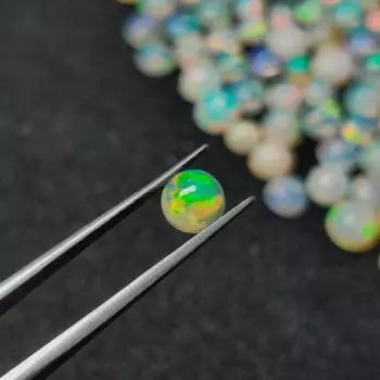 Лот из натуральных кабошонов из эфиопского опала круглой формы размером 6 мм, смешанный лот, лот из кабошонов опала, лот из драгоценных камней. 2 Piece 6 MM Round