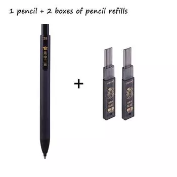 Lot Thick Flat Head Mechanical Pencil Drawing 2b With Refills Pencil Office Supplies Writing Automatic Office School Supplies