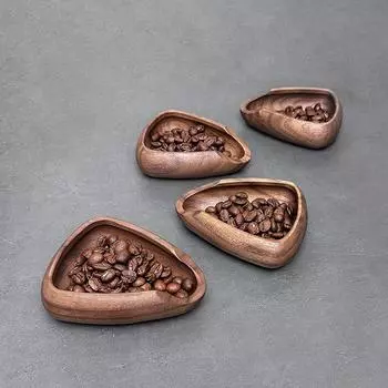 Лотки для кофейных зерен Лопатка для кофейных зерен из цельного дерева Грецкий орех Мерные ложки Разделитель для чая Сосуд для эспрессо Кухонные принадлежности