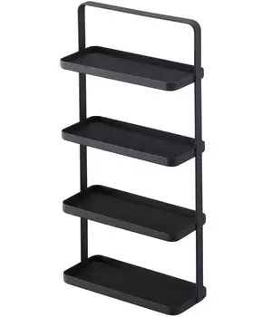 Лоток для аксессуаров для очков Yamazaki Jitsugyo, 4 яруса, черный x D7 x футляр для хранения аксессуаров Tower 4299 и прибл.. Ш16,5 В32,5 см чёрный