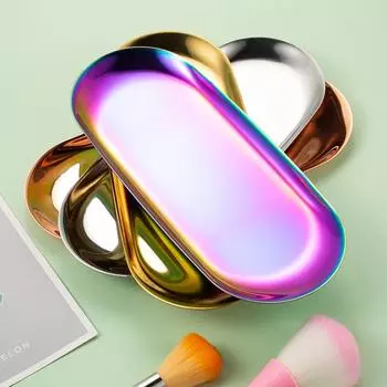 Лоток для хранения инструментов для нейл-арта, многоцветный, розово-золотой, серебристый, для маникюра, рабочей панели, инструмента для макияжа