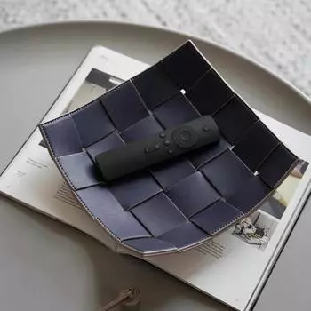 Лоток для хранения из искусственной кожи, водонепроницаемый, прочный, для домашнего офиса, многофункциональный, для хранения часов, ювелирных изделий, ключей, безделушек, тарелок, мисок, органайзеров, контейнеров чёрный