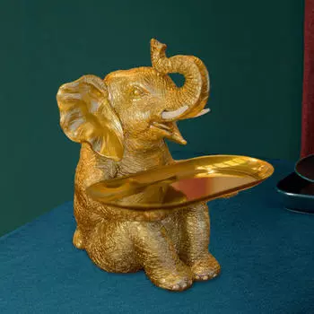 Лоток для хранения ключей, статуэтка слона, домашний декор, органайзер, прочный, креативный, многофункциональный, из смолы для