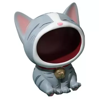 Лоток для хранения Lucky Cat Оригинальные ключи Коробка для конфет Банка для закусок Домашние благоприятные декоративные украшения Украшение на новоселье Подарок синий