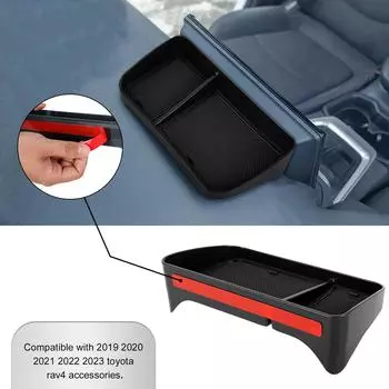 Лоток для хранения на центральной консоли, совместимый с Rav4 2019 2020 2025 2025 2025 Прочный органайзер для хранения на приборной панели с защитой от скольжения чёрный