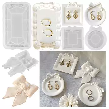 Лоток для хранения, силиконовая форма, сделай сам, кристаллический бантик, форма для лотка, формы для эпоксидной смолы, гипса, бетона, цемента, поделки, литейная форма 1