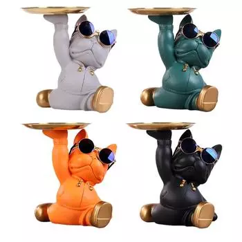 Лоток для хранения скульптур животных, изделия из смолы, универсальный для настольного орнамента * Grey