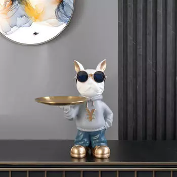 Лоток для хранения собак, статуя, креативная многофункциональная фигурка, держатель скульптуры животного для крыльца D-Beige_Medium