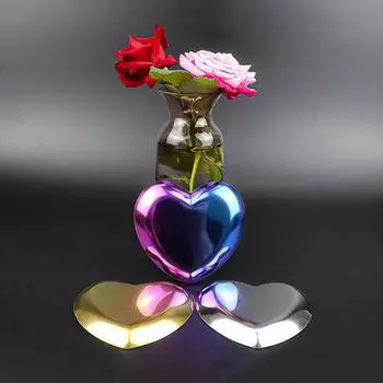 Лоток для хранения, удобный, легко чистящийся держатель для ювелирных изделий в форме сердца из нержавеющей стали, антидеформирующий органайзер для дома серебряный