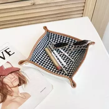 Лоток для хранения вещей из кожи в скандинавском стиле, квадратный, пустой карман для ключей, ювелирных изделий, колец, безделушек, современных входных брелоков, ювелирных изделий, приемник предметов