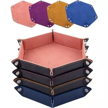 Лоток для игральных костей шестигранный держатель на роликах складные лотки из искусственной кожи для игр в кости, таких как RPG, DND и другие настольные игры красный