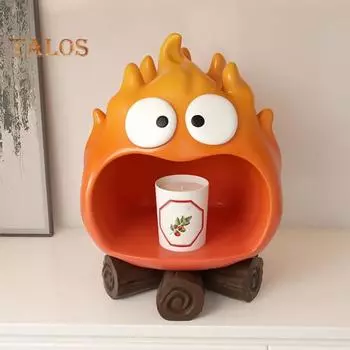 Лоток для ключей с изображением пламени, настольный держатель для мелких предметов, прихожая, органайзер для стола, подставка для хранения ключей, пультов дистанционного управления, монет оранжевый