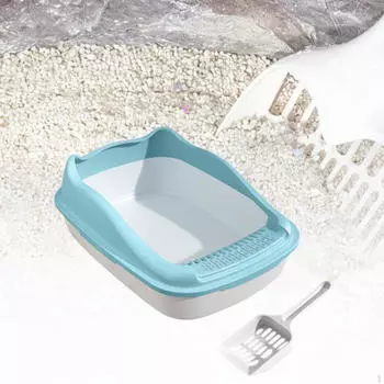 Лоток для кошачьего туалета для домашних кошек, туалет для котят, контейнер с песком, открытый лоток для домашних животных,