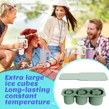 Лоток для кубиков льда для стакана 30-40 унций, силиконовая форма для льда в форме звезды, полый цилиндр с крышкой для морозильника, льда для напитков, сока, виски, коктейлей, льдогенератора фиолетовый