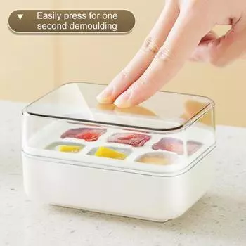 Лоток для кубиков льда с крышкой, мини-силиконовое дно, форма для льда, не содержащая BPA, легко снимается, 6-полый многоразовый квадратный льдогенератор для напитков, морозильной камеры, виски зелёный