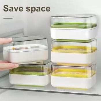 Лоток для кубиков льда с крышкой, мини-силиконовое дно, форма для льда, не содержащая BPA, легко снимается, 6-полый многоразовый квадратный льдогенератор для напитков, морозильной камеры, виски зелёный