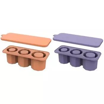 Лоток для кубиков льда с крышкой Силиконовые формы для кубиков льда для чашек на 30-40 унций (амбра) .