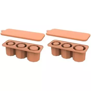 Лоток для кубиков льда с крышкой Силиконовые формы для кубиков льда для чашек на 30-40 унций (амбра) Делавэр