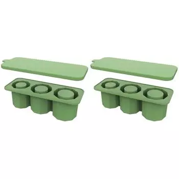 Лоток для кубиков льда с крышкой Силиконовые формы для кубиков льда для чашек на 30-40 унций (зеленый) Делавэр