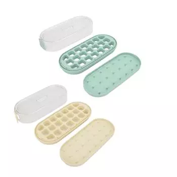 Лоток для кубиков льда с крышкой и контейнером, многофункциональный, штабелируемый, портативный морозильник большой емкости для кубиков льда Green