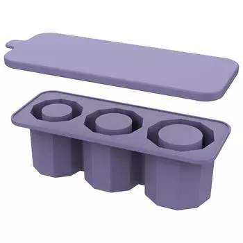 Лоток для кубиков льда с крышкой Силиконовые формы для кубиков льда для чашек на 30-40 унций (амбра) Хайсс