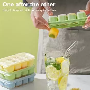 Лоток для льда с крышкой, легкосъемная мини-штабелируемая мини-форма для льда с 8 полостями, универсальный лоток для льда для льда зелёный