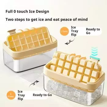 Лоток для льда Yousheng с крышкой и контейнером, легкосъемная форма для приготовления кубиков льда, набор для заморозки, легко моющийся набор ведерок для льда зелёный