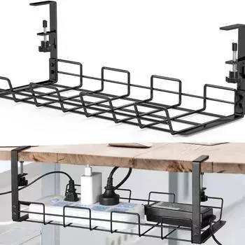 Лоток для прокладки кабелей под столом, настольный органайзер для кабелей без сверления, органайзер для кабелей в ящике для прокладки кабелей на столе.