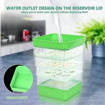 Лоток для проращивания овощей Горох Маш Пшеница Гидропонная пластина для проращивания семян Проращиватель для кошачьей травы Беспочвенный лоток для многоярусной посадки CHINA