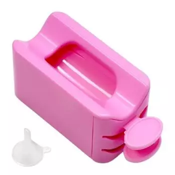 Лоток для пудры для ногтей, двухслойный контейнер для хранения блесток с совком, профессиональный контейнер для хранения и переработки нейл-арта, инструмент для переработки пудры для ногтей розовый