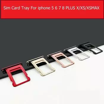 Лоток для SIM-карты для iPhone X 6 6s 7 8 Plus 4 5, сменный держатель адаптера для слота для SIM-карты IPhone 4 серый