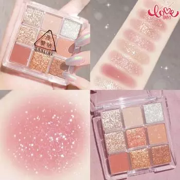 Лоток для теней, 9 цветов, водостойкий 1