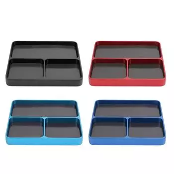 Лоток для винтов для ремонта RC, 3 сетки, алюминиевый сплав, отдельное хранение, стильный вид, держатель для инструментов для фиксации винтов P Black