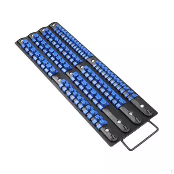 Лоток-органайзер для розеток вмещает до 80 профессиональных розеток с ручкой, прочный, 1/2 , 3/8 , 1/4 , портативный синий