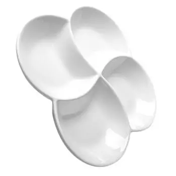 Лоток с четырьмя отделениями для фруктов, подносы для украшений из меламина, бытовое хранение продуктов питания 26.6X26.6X3.4CM