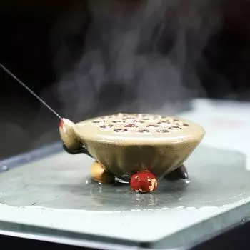 Лотос Чай Домашнее животное Фен Шуй Фигурка Изменение Цвета Фиолетовый Глиняные Украшения Чай зелёный