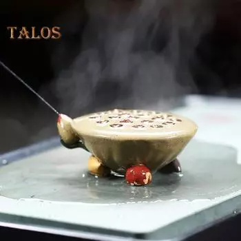 Лотос Чайный питомец Фен-шуй Статуэтка Изменение цвета Фиолетовый Глиняные Украшения Скульптуры Чайных Питомцев Настольный Декор для Обеденного Стола Гостиной Офиса зелёный