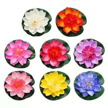 Лотос искусственный цветок плавающий поддельный лотос растение реалистичная водяная лилия микро ландшафтный пруд садовый декор искусственный цветок для аквариума