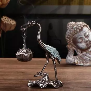 Лотос курильница изысканный металлический дизайн тонкая работа художественная атмосфера украшение печи синий