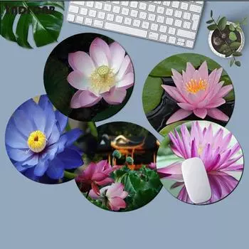 Лотос Маленький Круглый Kawaii Мультфильм Аниме Игровой Коврик Для Мыши Клавиатура Коврики Для Мыши Настольный Коврик Для Девочек Для ПК Настольный Коврик 20x20cm