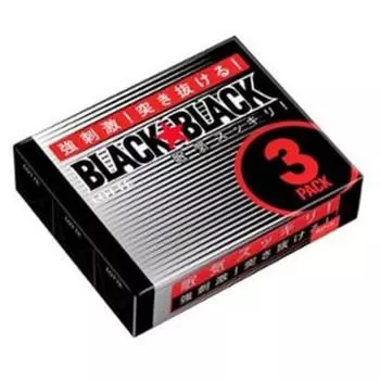 LOTTE Black Black Gum 3P (9 шт. х 3 упаковки)Сильный мятный вкус вызывает сонливость. Сильный мятный вкус ma Сильный мятный вкус вызывает сонливость. Сильный мятный 1