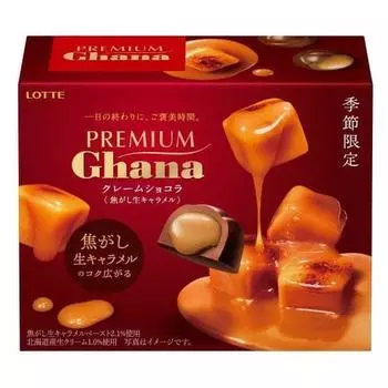 lotte Premium Ghana Creme Chocolat [жженая сырая карамель] 65 г шоколада 1