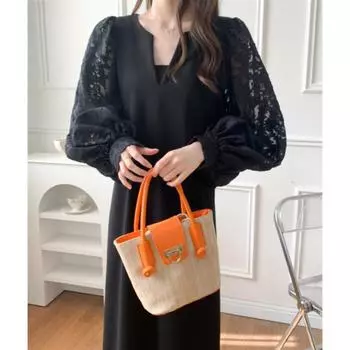 Lotte Весна Лето Осень Длинное Платье Сращивание Юбка Кружевное Платье Сращивание M белый