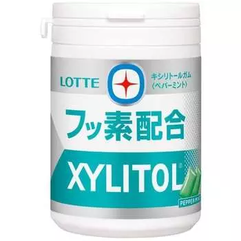 LOTTE Xylitol Gum + Fluoride [Peppermint] Тонкая бутылка 125 гОсобенностьФторсодержащие продукты из FeatureФторсодержащие продукты из xylito 1